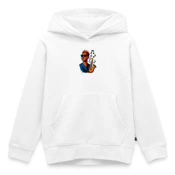 Saxophone - Jazz - Musique - Sweat Premium à capuche enfant bio - blanc - Devant - AI Model Kid Female (0cm)