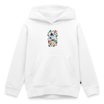 Bouldern Astronaut schweben leicht klettern Gesche - Kinder Premium Organic Hoodie - Weiß - Vorne - AI Model Kid Female (0cm)
