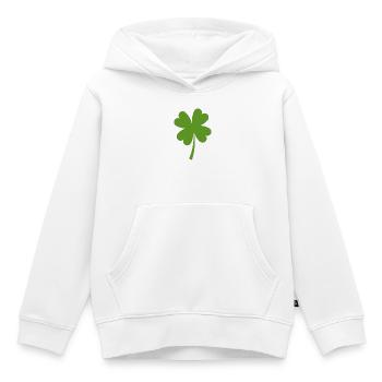Massiver vierblättriger Klee - Kinder Premium Organic Hoodie - Weiß - Vorne - AI Model Kid Female (0cm)