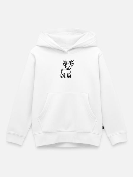 Hirsch - Kinder Premium Organic Hoodie - Weiß