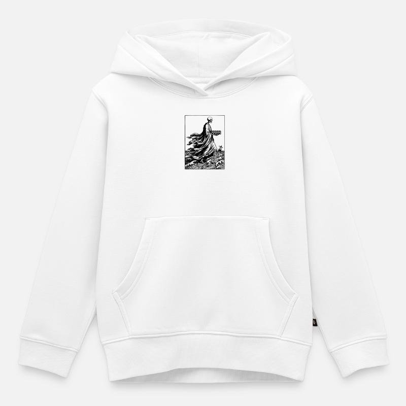 Skeleton joue aux échecs - Sweat Premium à capuche enfant bio - blanc