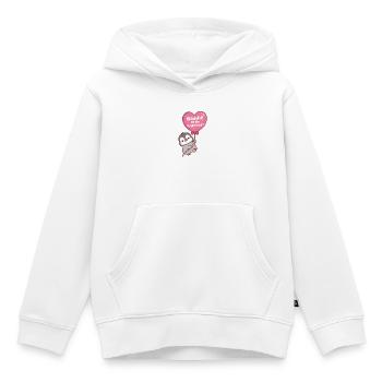 Ballon en forme de cœur de pingouin mignon, dandine sois ma Saint-Valentin - Sweat Premium à capuche enfant bio - blanc - Devant - AI Model Kid Female (0cm)