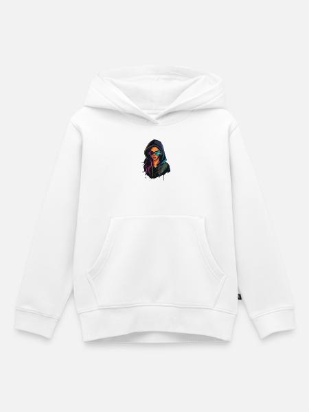 Hackerin Programmiererin Entwickler Frau Porträt - Kinder Premium Organic Hoodie - Weiß