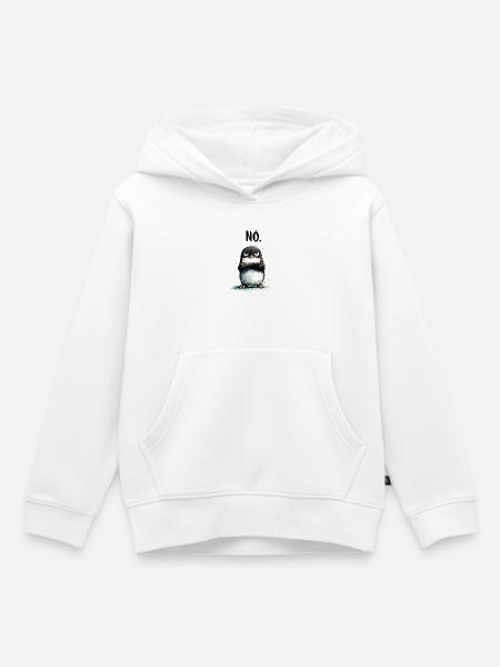 Grummeliger Pinguin Nö Statement Motiv - Kinder Premium Organic Hoodie - Weiß