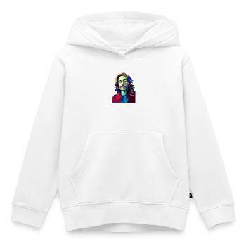Trommelmusiker-Pop-Art - Kinder Premium Organic Hoodie - Weiß - Vorne - AI Model Kid Female (0cm)