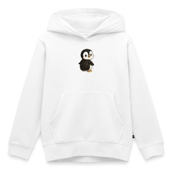 Pingouin Animal mignon Pôle Sud - Sweat Premium à capuche enfant bio - blanc - Devant - AI Model Kid Female (0cm)