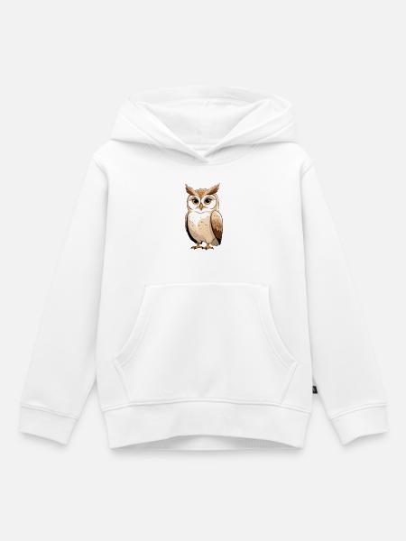 Lustige Baum Eule Cartoon - Kinder Premium Organic Hoodie - Weiß