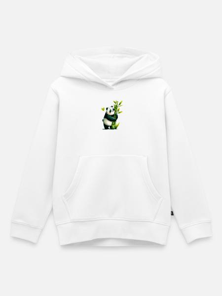 Panda Kuschel mit Bambus - Kinder Premium Organic Hoodie - Weiß