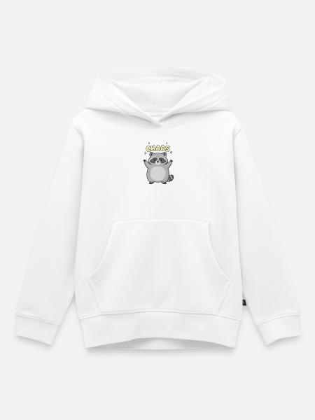 Chaos Waschbär-Jubel - Kinder Premium Organic Hoodie - Weiß