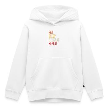 Iss, schlaf, sei Isaac, wiederhole Retro-Name - Kinder Premium Organic Hoodie - Weiß - Vorne - AI Model Kid Female (0cm)