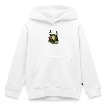 Grenouille verte sur nénuphar - Sweat Premium à capuche enfant bio - blanc - Devant - AI Model Kid Female (0cm)