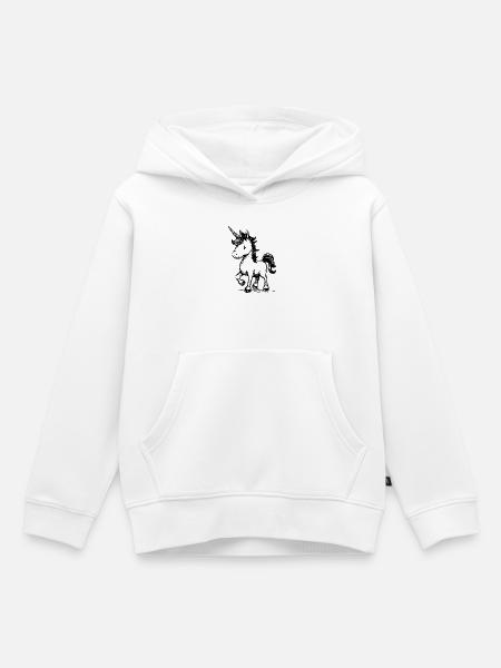 putziges Einhorn - Kinder Premium Organic Hoodie - Weiß