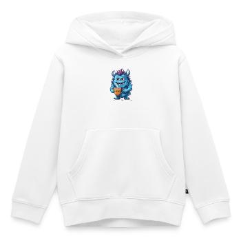 Coffee Monster - Caffeine Zombie - Morning Grouch - Kids Premium Organic Hoodie - white - Front - AI Model Kid Female (0cm)
