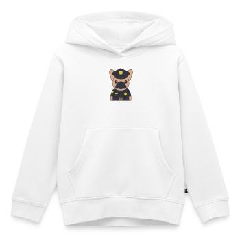 Uniforme de policier Frenchie - Sweat Premium à capuche enfant bio - blanc - Devant - AI Model Kid Female (0cm)