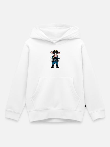 Polizei Kuh - Kinder Premium Organic Hoodie - Weiß