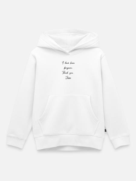 Vergebung - Danke Jesus  - Kinder Premium Organic Hoodie - Weiß