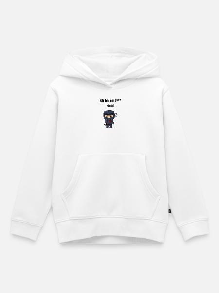 Ich bin ein f*** Ninja! - Kinder Premium Organic Hoodie - Weiß