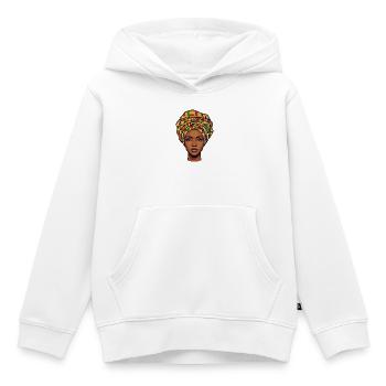 Afrikanisches Kopftuch-Porträt - Kinder Premium Organic Hoodie - Weiß - Vorne - AI Model Kid Female (0cm)