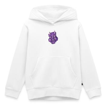 diable violet - Sweat Premium à capuche enfant bio - blanc - Devant - AI Model Kid Female (0cm)