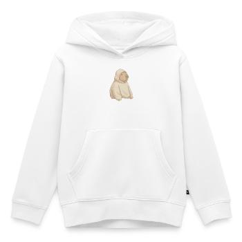 Sweat à capuche chameau : style urbain cosy - Sweat Premium à capuche enfant bio - blanc - Devant - AI Model Kid Female (0cm)