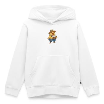Poussin dans le panier à œufs à la ferme - Sweat Premium à capuche enfant bio - blanc - Devant - AI Model Kid Female (0cm)
