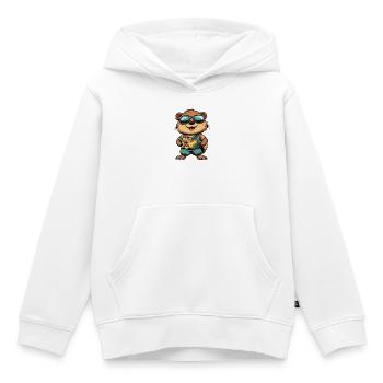 Beaver Comic Holiday - Sweat Premium à capuche enfant bio - blanc - Devant - AI Model Kid Female (0cm)