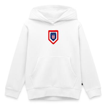 Kroatisches Wappen Emblem - Kinder Premium Organic Hoodie - Weiß - Vorne - AI Model Kid Female (0cm)