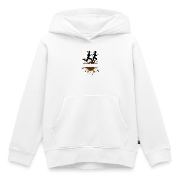 Défi Course de Boue – Boue Homme & Femme - Sweat Premium à capuche enfant bio - blanc - Devant - AI Model Kid Female (0cm)