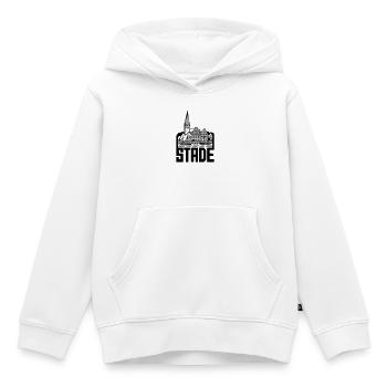 Monument Stade Silhouette - Sweat Premium à capuche enfant bio - blanc - Devant - AI Model Kid Female (0cm)