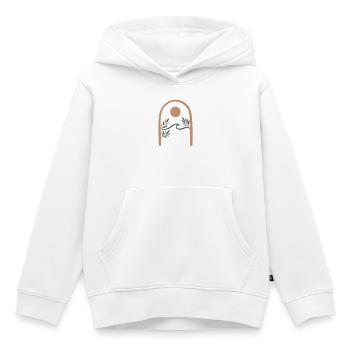 Paysages minimalistes de l’Arche Méditerranéenne - Sweat Premium à capuche enfant bio - blanc - Devant - AI Model Kid Female (0cm)