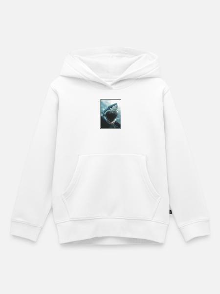 Haie Hai - Kinder Premium Organic Hoodie - Weiß