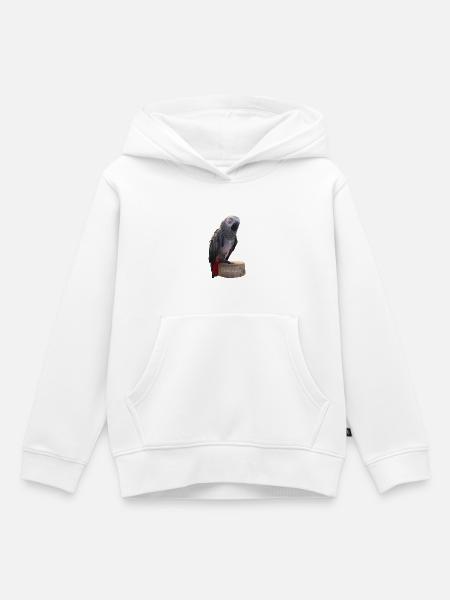 König der Papageien Illustration - Kinder Premium Organic Hoodie - Weiß