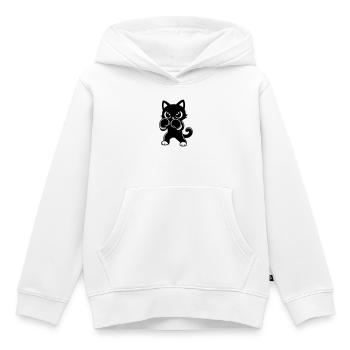 Boxing cat with boxing gloves - Kids Premium Organic Hoodie - white - Front - AI Model Kid Female (0cm)