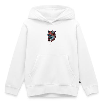 Fox Neon avec des lunettes - Sweat Premium à capuche enfant bio - blanc - Devant - AI Model Kid Female (0cm)