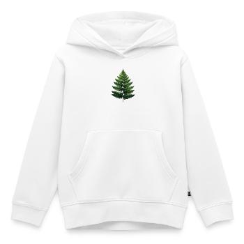 Illustration aquarelle des feuilles de fougère verte - Sweat Premium à capuche enfant bio - blanc - Devant - AI Model Kid Female (0cm)