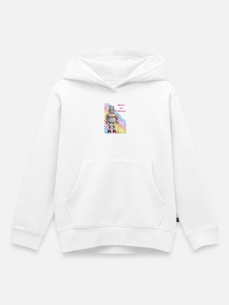 Roboter und Rainbows Retro Robot - Kinder Premium Organic Hoodie - Weiß