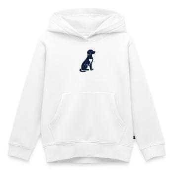 Conception canine avec cœur - Sweat Premium à capuche enfant bio - blanc - Devant - AI Model Kid Female (0cm)