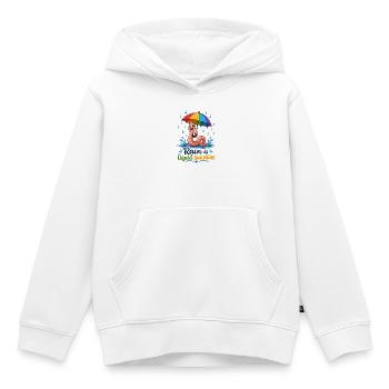 Earthworm with colorful umbrella - Kids Premium Organic Hoodie - white - Front - AI Model Kid Female (0cm)