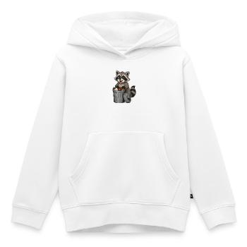 Raccoon with fruit in garbage can - Kids Premium Organic Hoodie - white - Front - AI Model Kid Female (0cm)