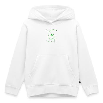 Spirale néon sur fond noir - Sweat Premium à capuche enfant bio - blanc - Devant - AI Model Kid Female (0cm)