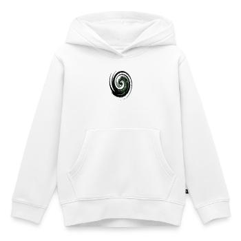 Green Spiral Swirl Neon Art - Kids Premium Organic Hoodie - white - Front - AI Model Kid Female (0cm)