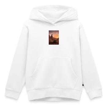 Astronaute et Crâne sur la planète rouge - Sweat Premium à capuche enfant bio - blanc - Devant - AI Model Kid Female (0cm)