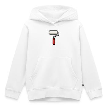 Conception artistique des rouleaux à peinture - Sweat Premium à capuche enfant bio - blanc - Devant - AI Model Kid Female (0cm)