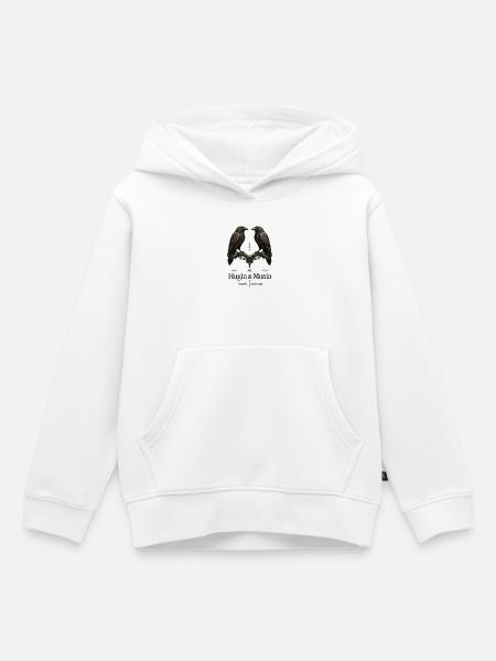 Hugin & Munin: Gedanken Erinnerung - Kinder Premium Organic Hoodie - Weiß