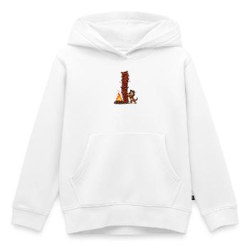 Pile de saucisses au feu de camp - Sweat Premium à capuche enfant bio - blanc - Devant - AI Model Kid Female (0cm)