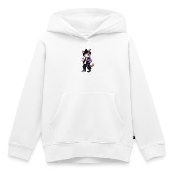 Lila städtische Kawaii-Katze - Kinder Premium Organic Hoodie - Weiß - Vorne - AI Model Kid Female (0cm)
