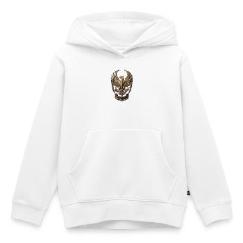Erhabener Adler Wappen – Fortiter et Fideliter - Kinder Premium Organic Hoodie - Weiß - Vorne - AI Model Kid Female (0cm)