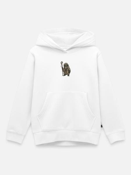 Grizzled Goblin Sage mit Stab - Kinder Premium Organic Hoodie - Weiß