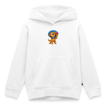 Grumpy Dog Cone Of Shame - Kids Premium Organic Hoodie - white - Front - AI Model Kid Female (0cm)