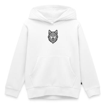 Grauer Wolf Kopf Wildnis Natur Tier - Kinder Premium Organic Hoodie - Weiß - Vorne - AI Model Kid Female (0cm)